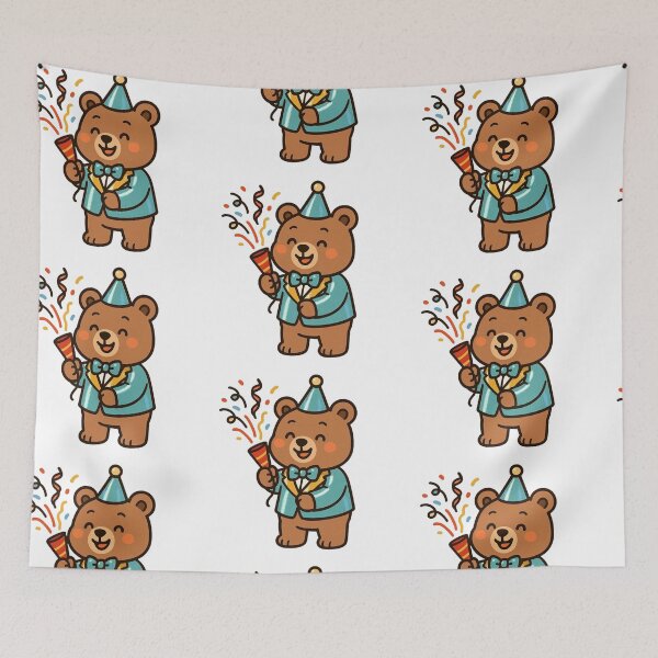 Item preview, Bear Popping Streamer – Fun New Year Bear designed and sold by Confuzz1ed.