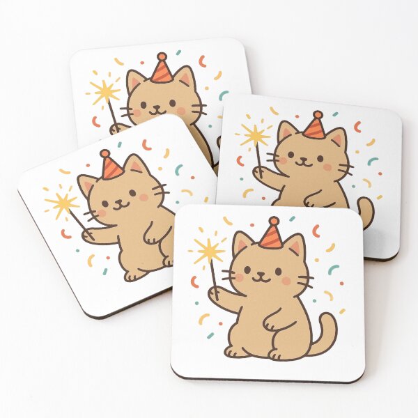 Item preview, Cat with Sparkler – Cute New Year Celebration Cat designed and sold by Confuzz1ed.