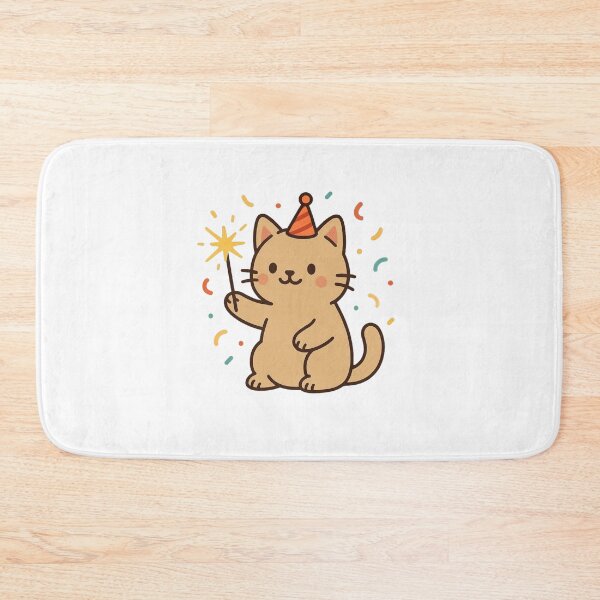 Item preview, Cat with Sparkler – Cute New Year Celebration Cat designed and sold by Confuzz1ed.