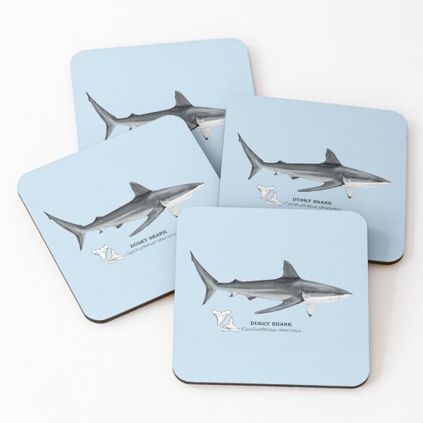 Item preview, DUSKY SHARK-Carcharhinus obscurus (name and teeth) designed and sold by BEATRIZ ABAITUA.