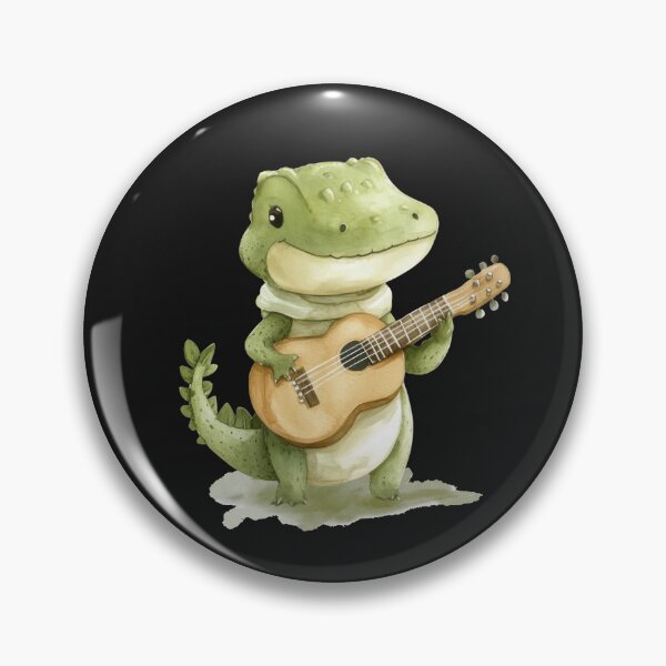 Item preview, Cute Alligator Playing Guitar Illustration designed and sold by AchaRat.