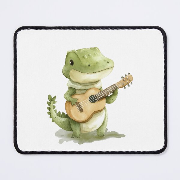 Item preview, Cute Alligator Playing Guitar Illustration designed and sold by AchaRat.