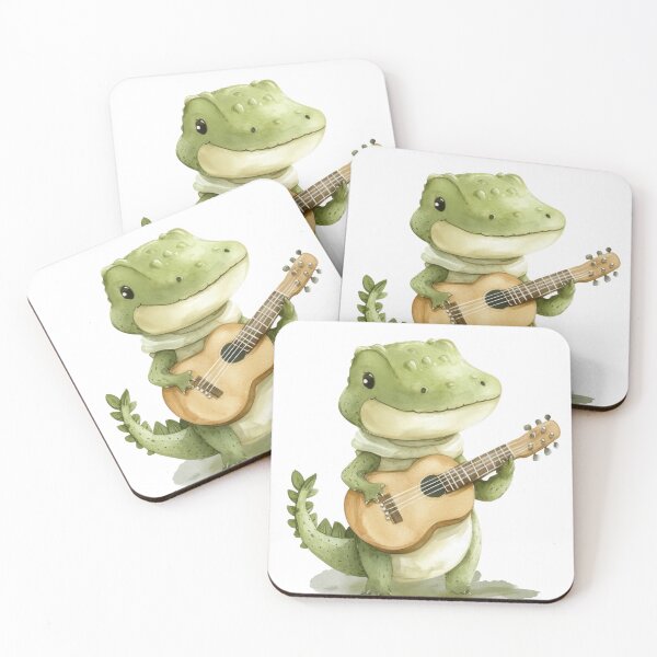 Item preview, Cute Alligator Playing Guitar Illustration designed and sold by AchaRat.