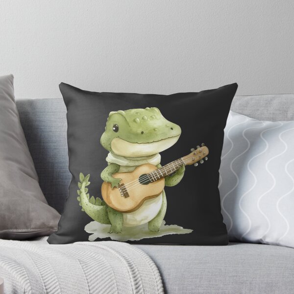 Item preview, Cute Alligator Playing Guitar Illustration designed and sold by AchaRat.