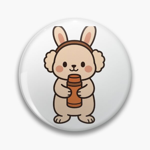 Item preview, Rabbit Holding Thermos – Cute Cozy Winter Bunny designed and sold by Confuzz1ed.