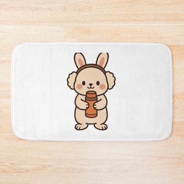 Item preview, Rabbit Holding Thermos – Cute Cozy Winter Bunny designed and sold by Confuzz1ed.