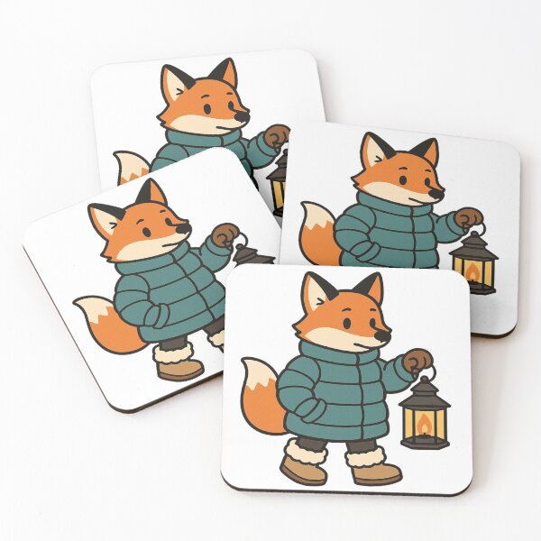 Item preview, Fox Carrying Lantern – Cozy Winter Fox designed and sold by Confuzz1ed.