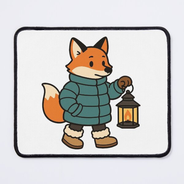 Item preview, Fox Carrying Lantern – Cozy Winter Fox designed and sold by Confuzz1ed.