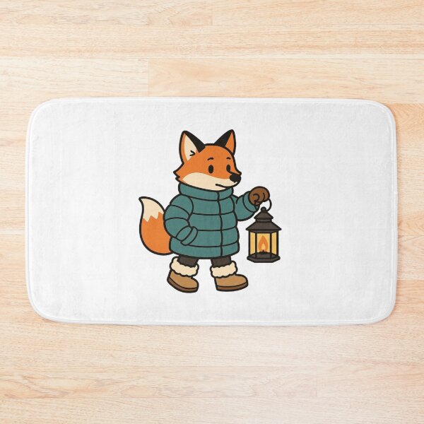 Item preview, Fox Carrying Lantern – Cozy Winter Fox designed and sold by Confuzz1ed.