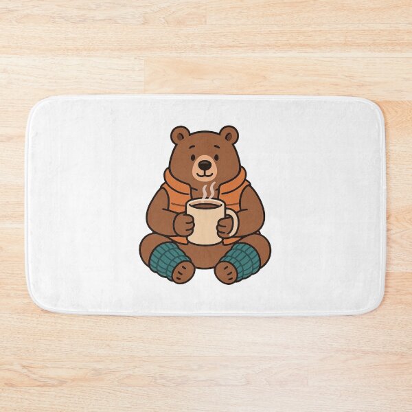 Item preview, Bear with Giant Mug – Warm and Cozy Winter Bear designed and sold by Confuzz1ed.