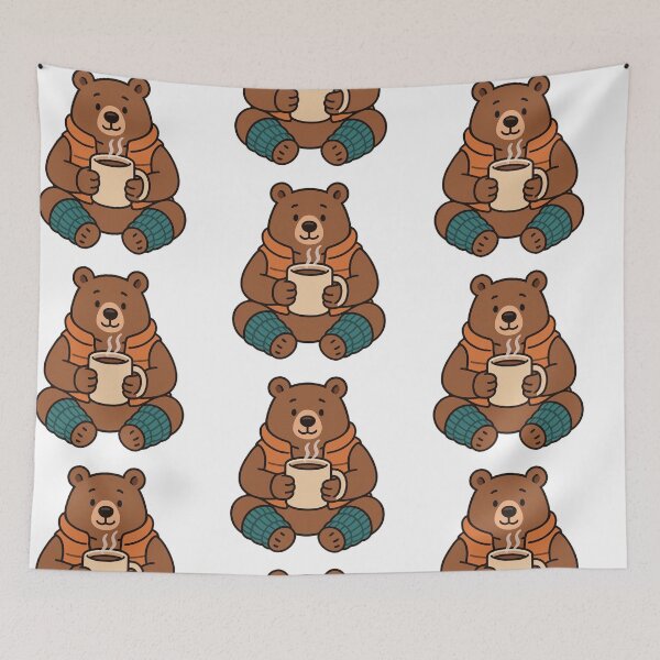 Item preview, Bear with Giant Mug – Warm and Cozy Winter Bear designed and sold by Confuzz1ed.