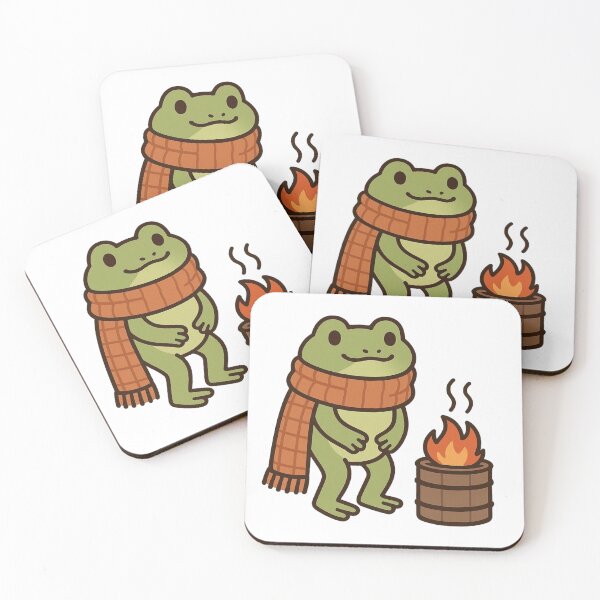 Item preview, Frog Beside Heater – Cute Winter Frog designed and sold by Confuzz1ed.
