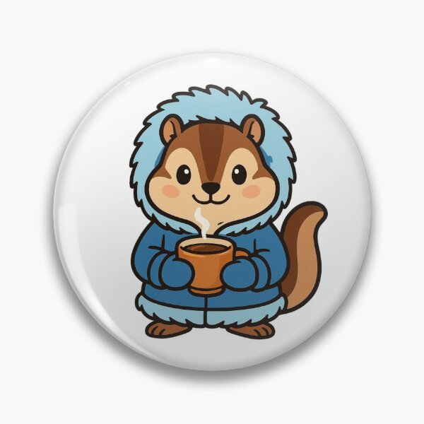 Item preview, Chipmunk in Parka with Hot Tea – Cozy Winter Chipmunk designed and sold by Confuzz1ed.