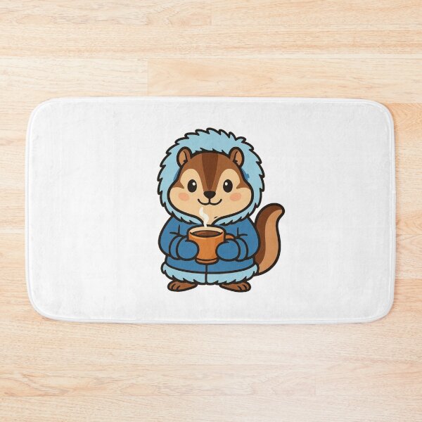 Item preview, Chipmunk in Parka with Hot Tea – Cozy Winter Chipmunk designed and sold by Confuzz1ed.