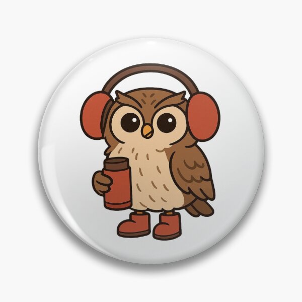 Item preview, Owl Holding Thermos – Cute Winter Owl designed and sold by Confuzz1ed.