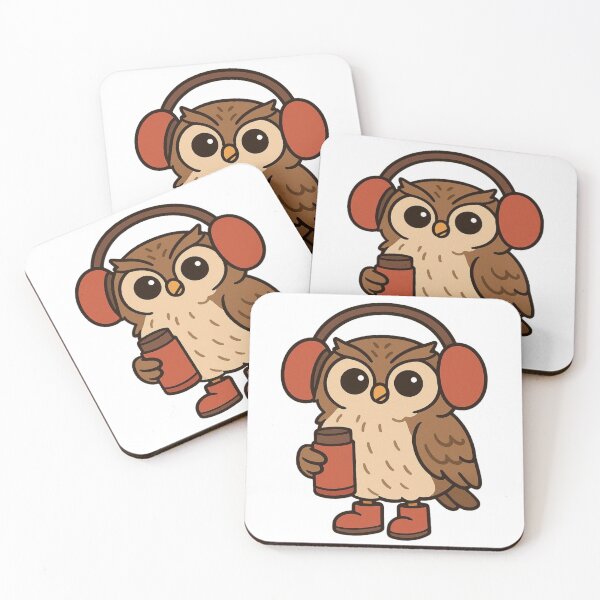 Item preview, Owl Holding Thermos – Cute Winter Owl designed and sold by Confuzz1ed.