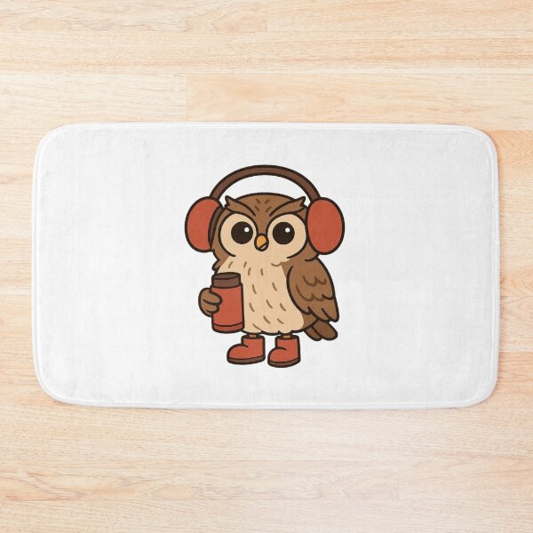Item preview, Owl Holding Thermos – Cute Winter Owl designed and sold by Confuzz1ed.