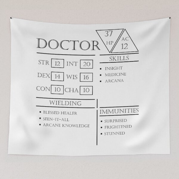 Item preview, Doctor Stats - Character Sheet - Black designed and sold by EchoTheBard.