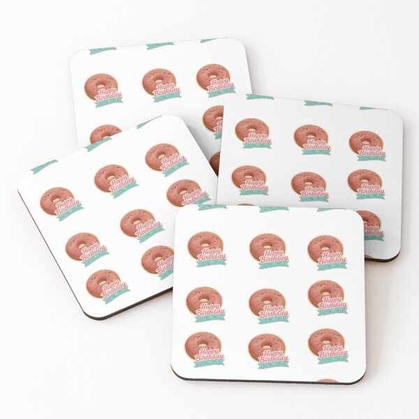 Item preview, Cute Pink Donut Happy Birthday Sticker • Kawaii Dessert Birthday Design • Sprinkles Party Art designed and sold by joharas.