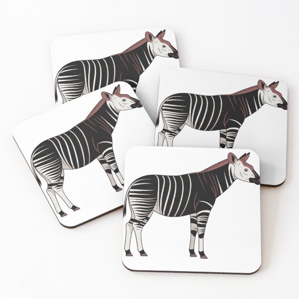 Item preview, Elegant Okapi Illustration – Unique Striped Forest Giraffe Art designed and sold by Royalsticker.