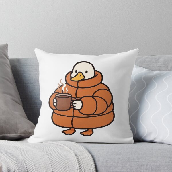 Item preview, Duck in Puffy Coat with Hot Chocolate – Cozy Winter Duck designed and sold by Confuzz1ed.