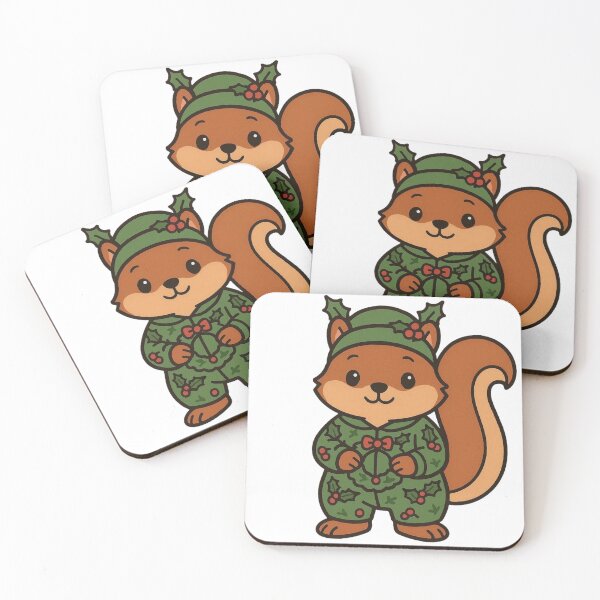 Item preview, Squirrel Holding Wreath – Cute Christmas Squirrel designed and sold by Confuzz1ed.