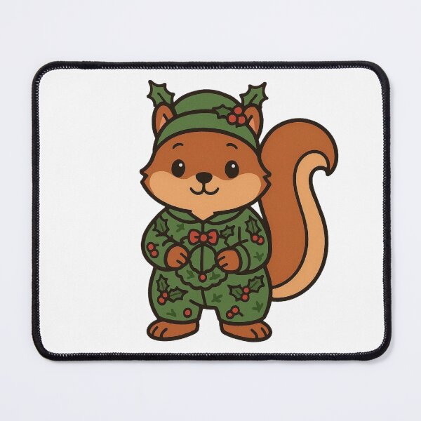 Item preview, Squirrel Holding Wreath – Cute Christmas Squirrel designed and sold by Confuzz1ed.