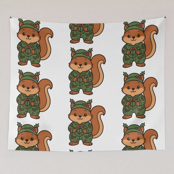 Item preview, Squirrel Holding Wreath – Cute Christmas Squirrel designed and sold by Confuzz1ed.