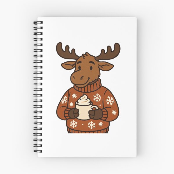 Item preview, Moose with Hot Chocolate – Cozy Christmas Moose designed and sold by Confuzz1ed.