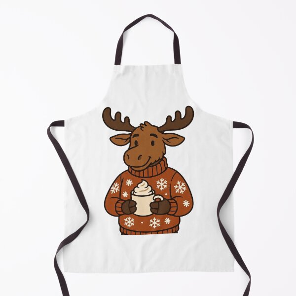 Item preview, Moose with Hot Chocolate – Cozy Christmas Moose designed and sold by Confuzz1ed.