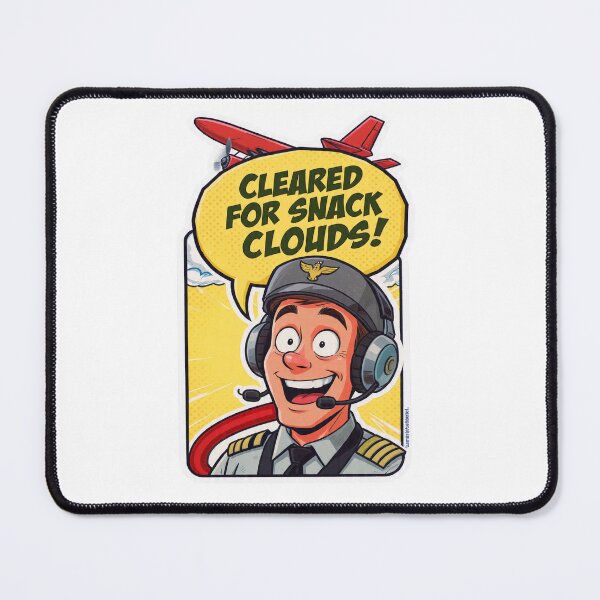 Item preview, Pilot Says Cleared for Snack Clouds Comic Travel Sticker designed and sold by Gscode.