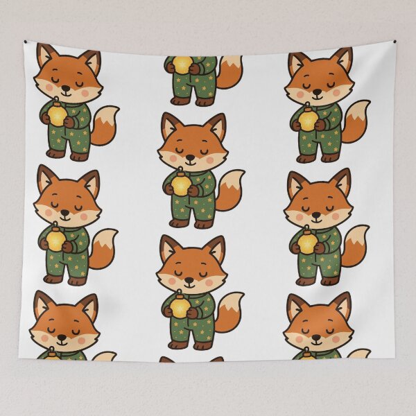 Item preview, Fox in Christmas Onesie Holding Ornament – Cute Festive Character designed and sold by Confuzz1ed.