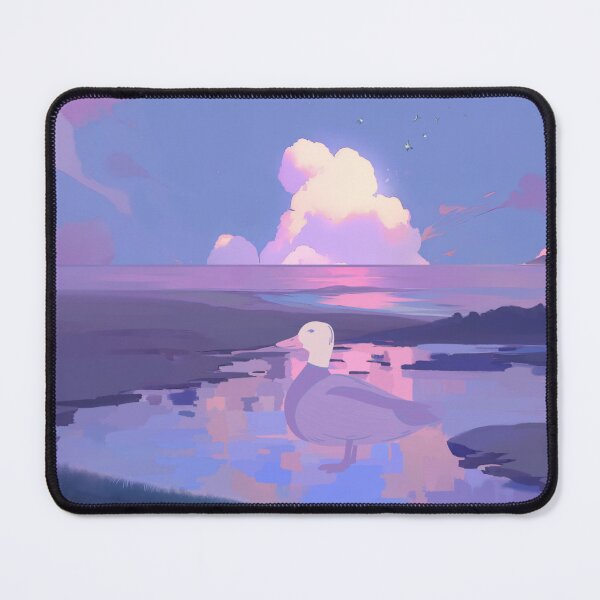 Item preview, Aesthetic Lofi Sunset Seascape with Duck Illustration | Dreamy Pastel Landscape Art designed and sold by menna-mohamed.