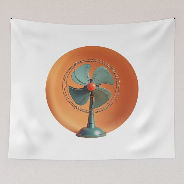 Item preview, Retro Breeze: Teal Fan with Vintage Pop Flair designed and sold by ForeverPrintsOK.