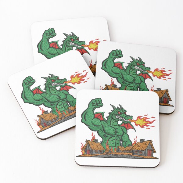 Item preview, Trogdor the Burninator Homestar Runner Faux Embroidery Sticker designed and sold by GeniePixel.