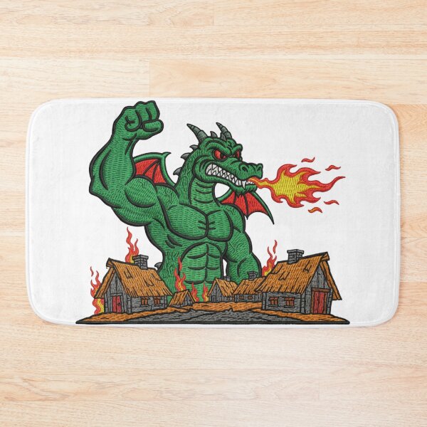 Item preview, Trogdor the Burninator Homestar Runner Faux Embroidery Sticker designed and sold by GeniePixel.