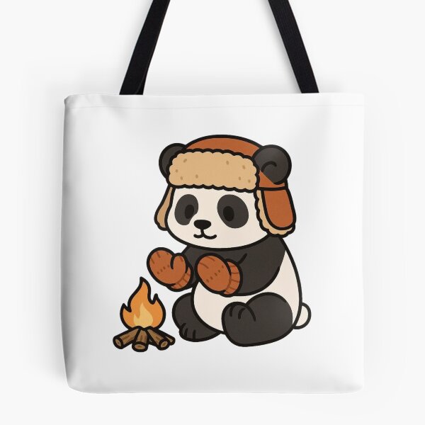 Item preview, Panda Warming Paws by Fire – Cozy Winter Panda designed and sold by Confuzz1ed.