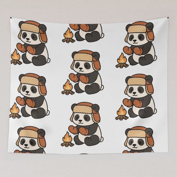 Item preview, Panda Warming Paws by Fire – Cozy Winter Panda designed and sold by Confuzz1ed.