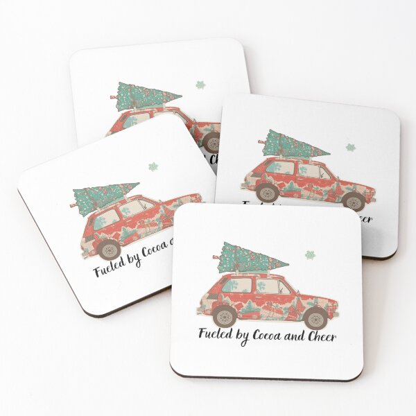 Item preview, Fueled by Cocoa and Cheer – Cute Christmas Car Illustration designed and sold by MiszungART.
