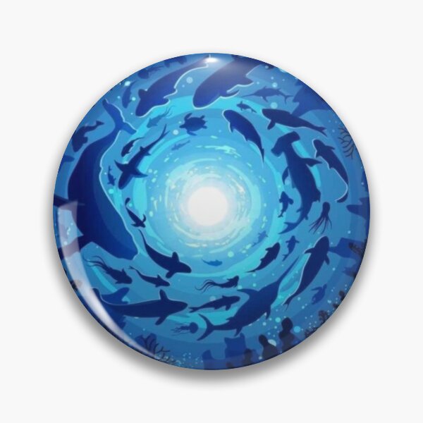 Item preview, Drawing of Ocean Life Swirling in Deep Blue  designed and sold by NivyasArtistry.