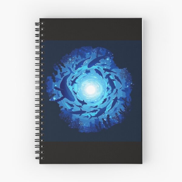 Item preview, Drawing of Ocean Life Swirling in Deep Blue  designed and sold by NivyasArtistry.