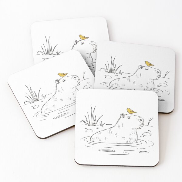 Item preview, Minimalist Capybara & Bird Design - Cute and Relaxing Artwork designed and sold by CircinusStore.