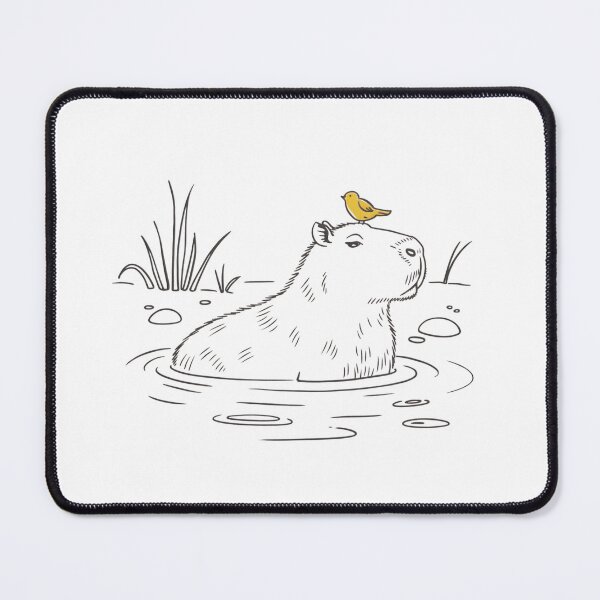 Item preview, Minimalist Capybara & Bird Design - Cute and Relaxing Artwork designed and sold by CircinusStore.