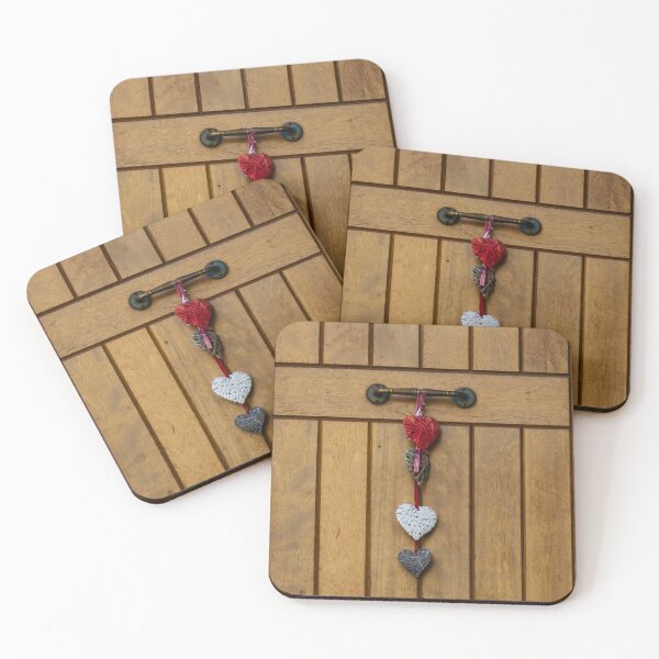 Item preview, Romantic Rustic Wooden Door With Hanging Hearts Decoration For Valentine Home Decor designed and sold by Nmallia.