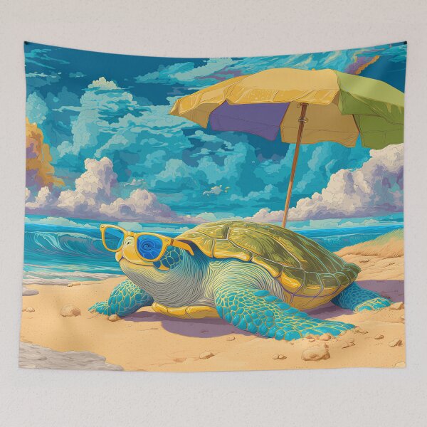 Item preview, Sea Turtle Series – Cloudy Chill Vibes Painting designed and sold by CuongArtLab.