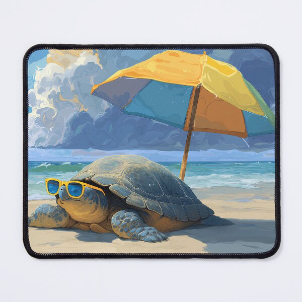 Item preview, Sea Turtle Series – Breezy Beach Lounge Painting designed and sold by CuongArtLab.