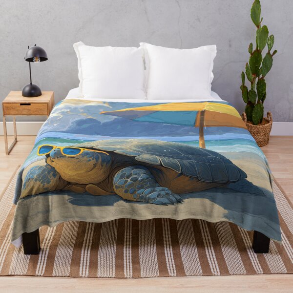 Item preview, Sea Turtle Series – Breezy Beach Lounge Painting designed and sold by CuongArtLab.