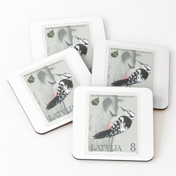 Item preview, Latvia Woodpecker Vintage Postage Stamp designed and sold by red-amber65.