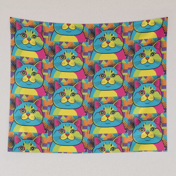 Item preview, Pop Art Cat – Color Explosion Feline Portrait designed and sold by Dogandesighn.