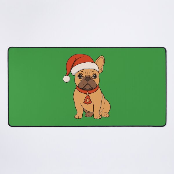 Item preview, Santa Frenchie With Tree Tag – Holiday Pet Art designed and sold by donwillisjrart.